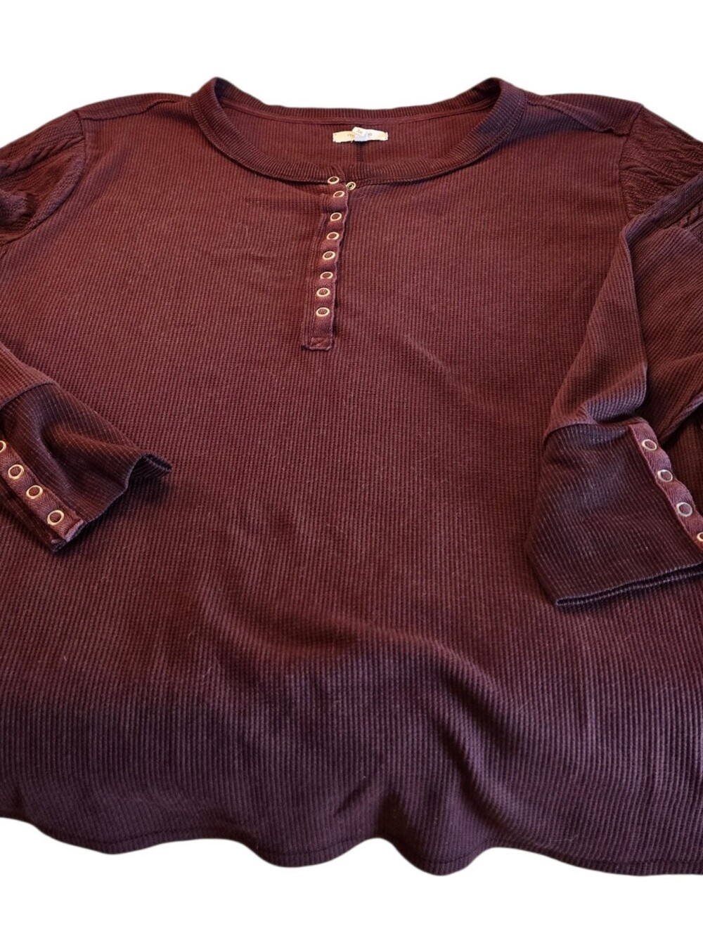 Maurices Long Sleeve Ribbed Henley Shirt Size 3X